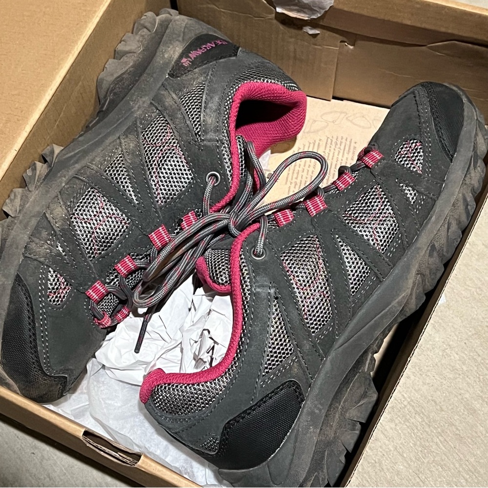 BearPaw Black and Pink low hiking sneakers